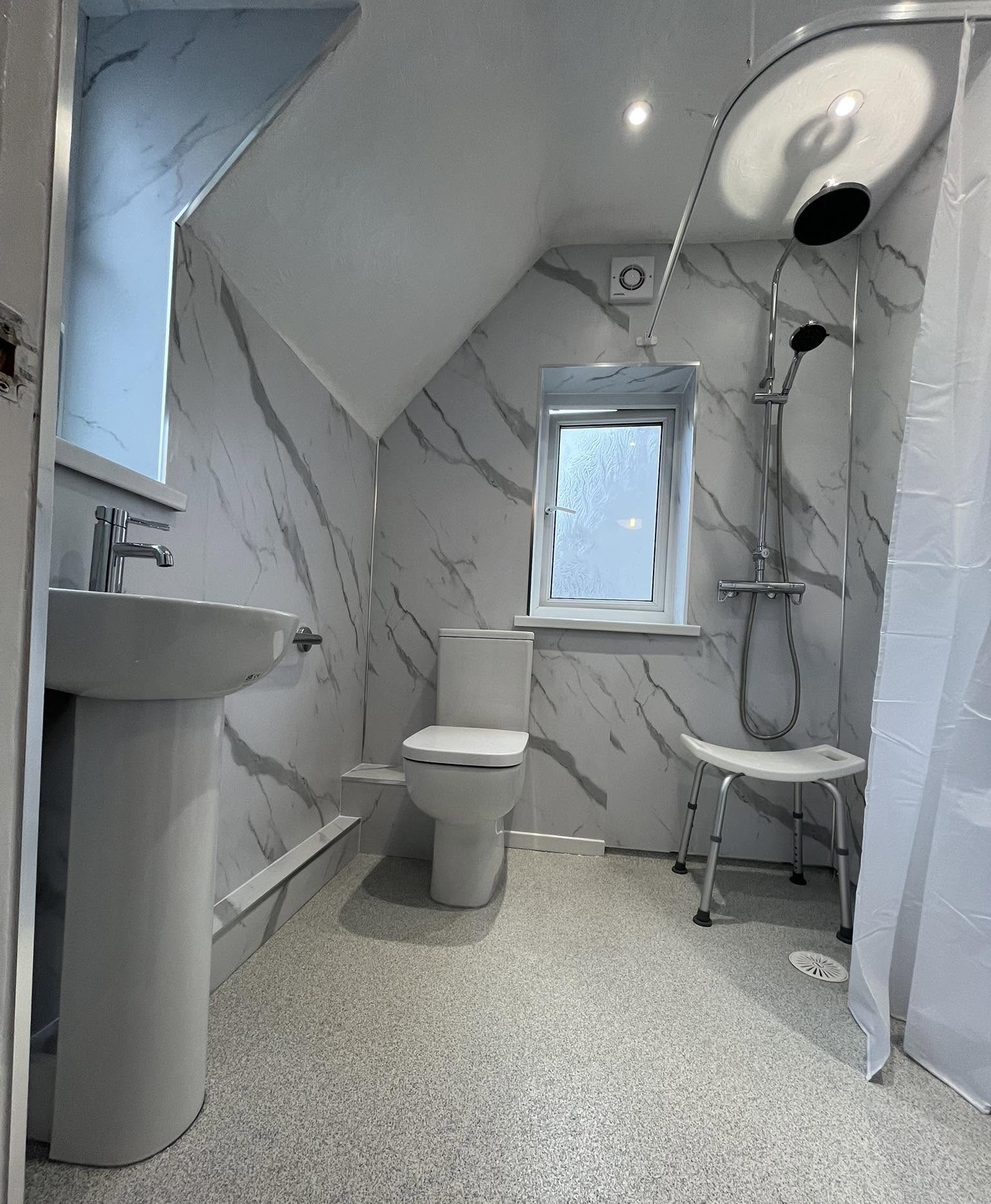 Level-access wet room fitted in Pembrokeshire